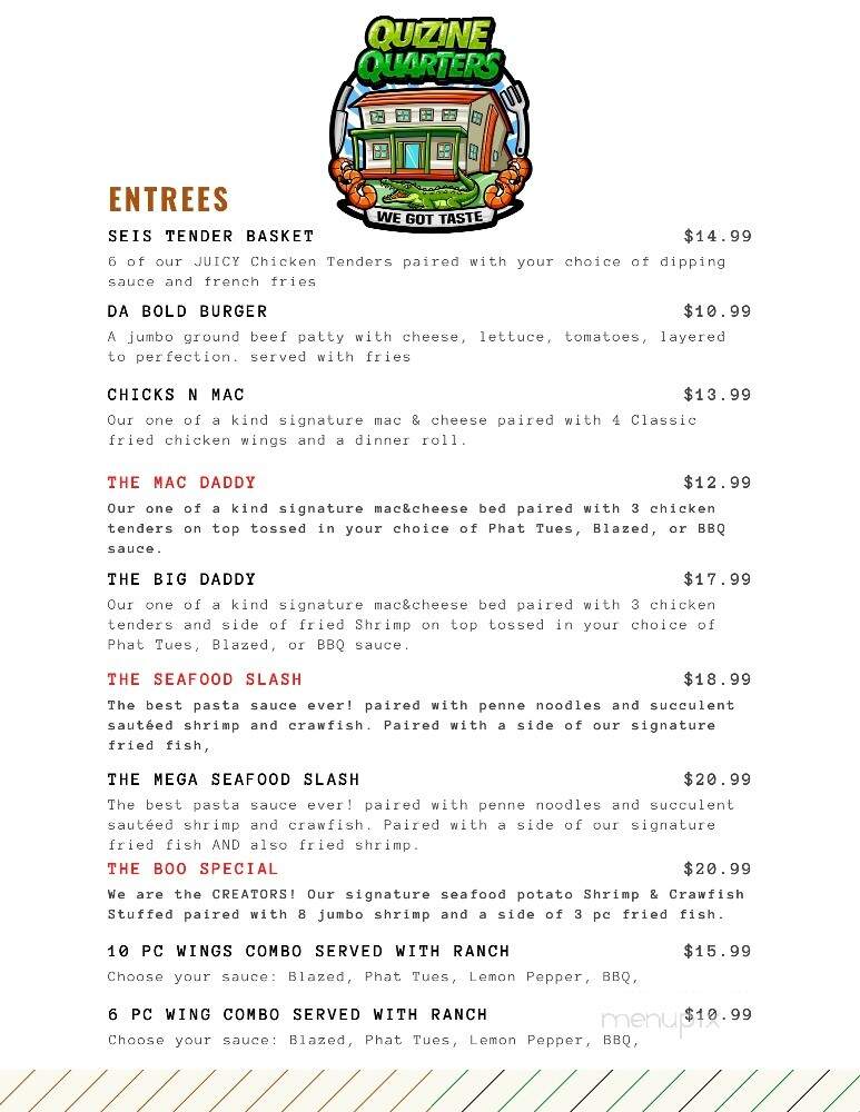 Quizine Quarters - Houma, LA menu_pic