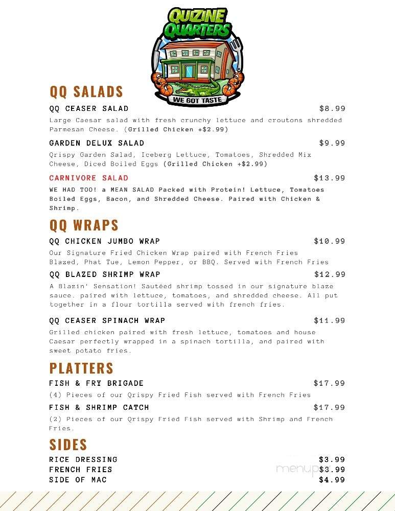 Quizine Quarters - Houma, LA menu_pic