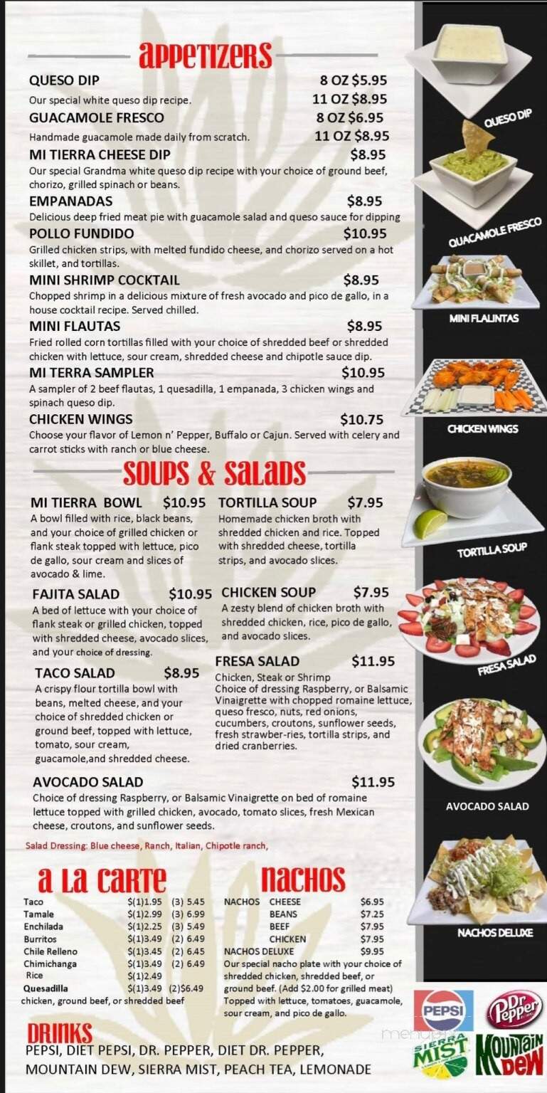 Mi Tierra Cocina Mexicana - Glenpool, OK menu_pic
