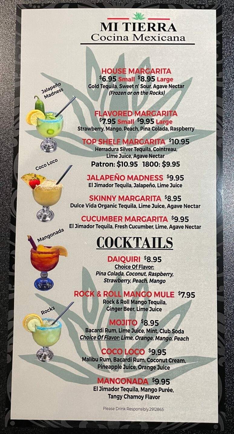 Mi Tierra Cocina Mexicana - Glenpool, OK menu_pic
