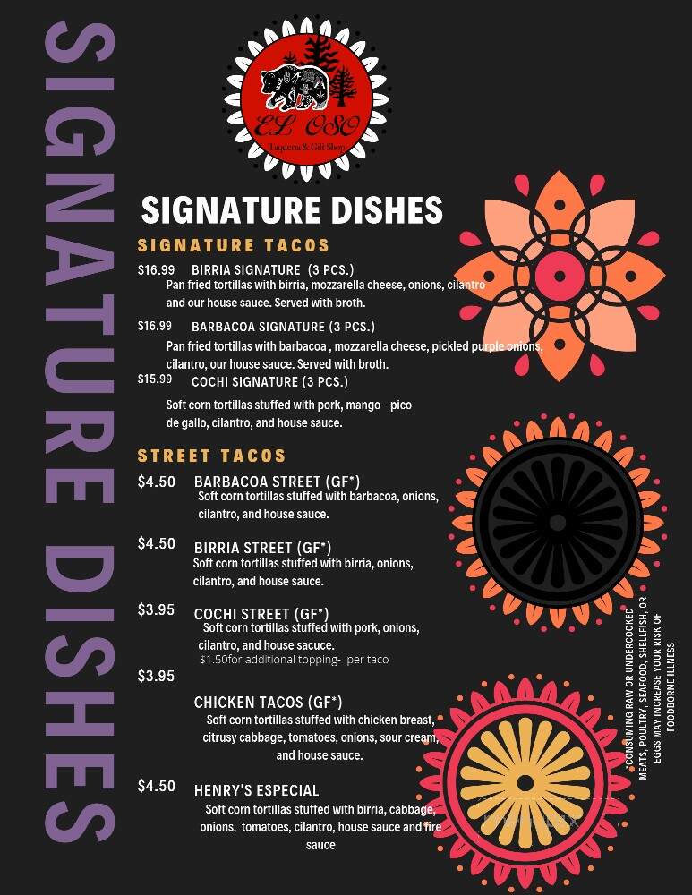 El Oso Taqueria - Gardiner, ME menu_pic