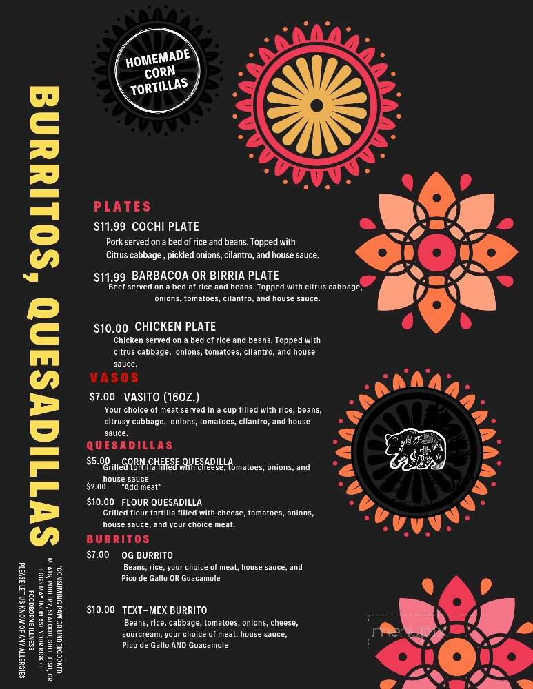 El Oso Taqueria - Gardiner, ME menu_pic