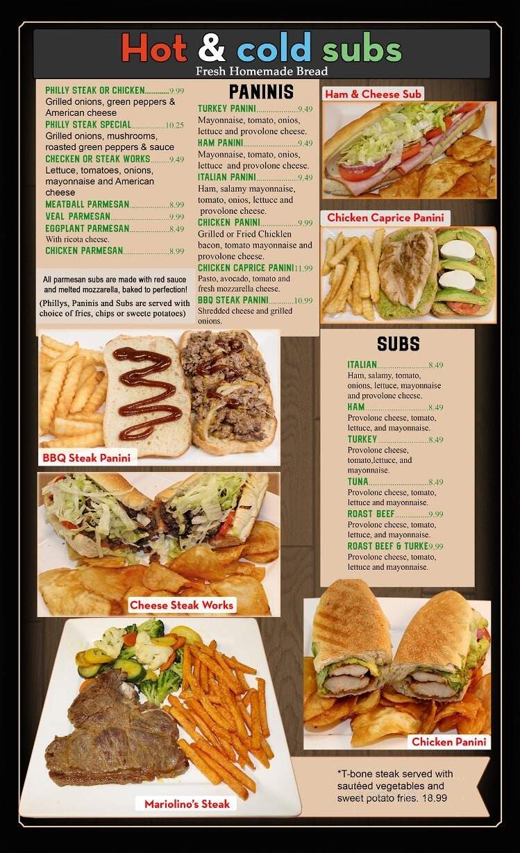 Mariolino's Italian Cuisine - Andrews, NC menu_pic