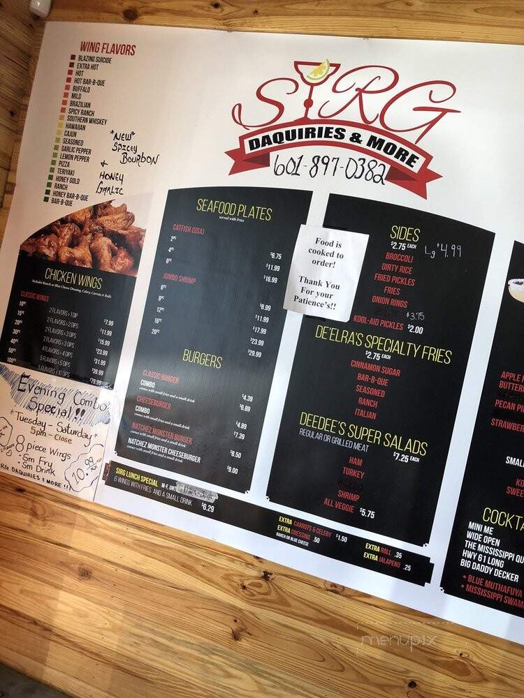 Sirg Daquiries and More - Natchez, MS menu_pic