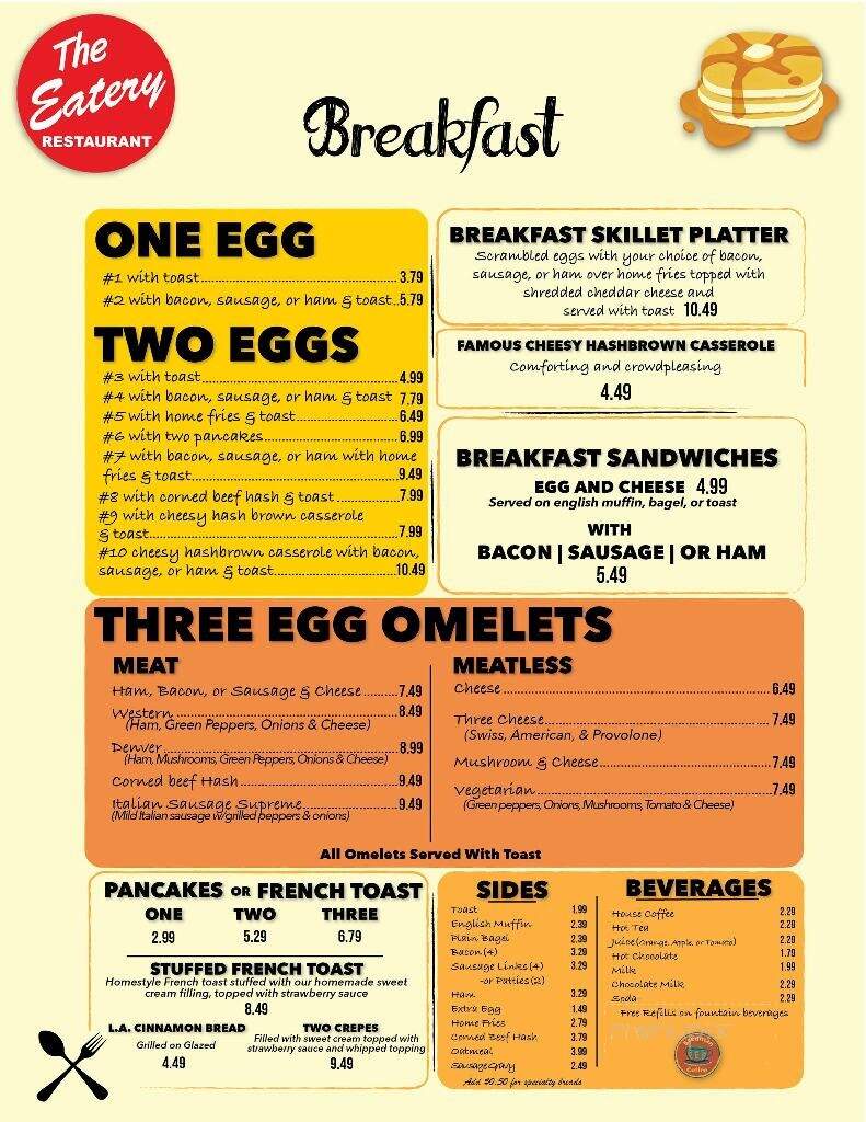 The Eatery Restaurant - Jamestown, NY menu_pic