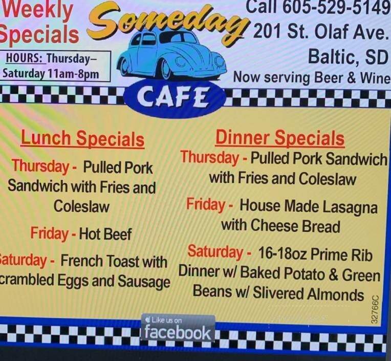 Someday Cafe - Baltic, SD menu_pic