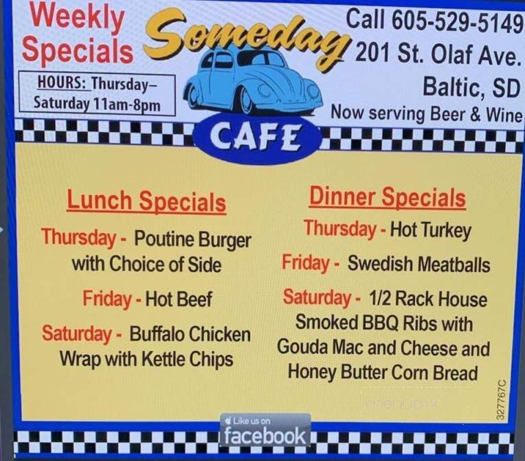Someday Cafe - Baltic, SD menu_pic