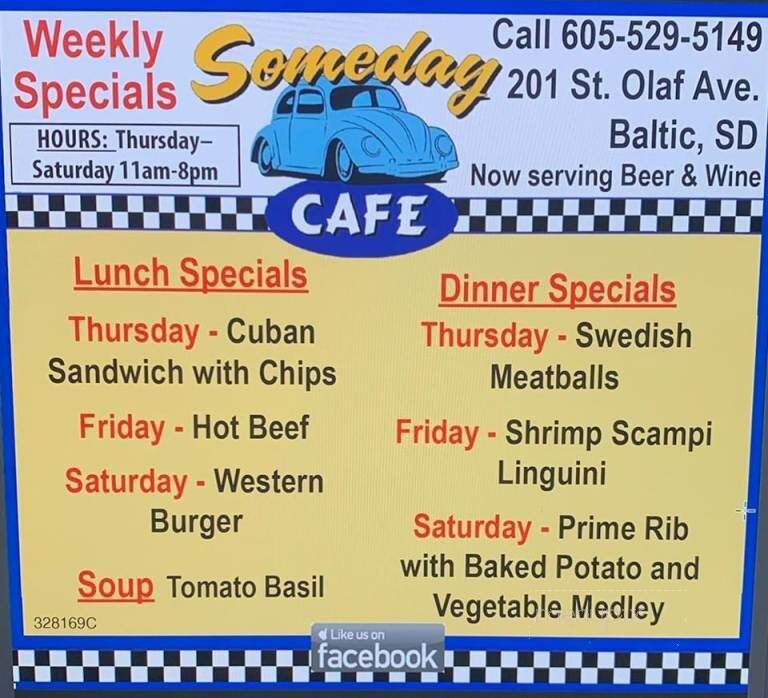 Someday Cafe - Baltic, SD menu_pic
