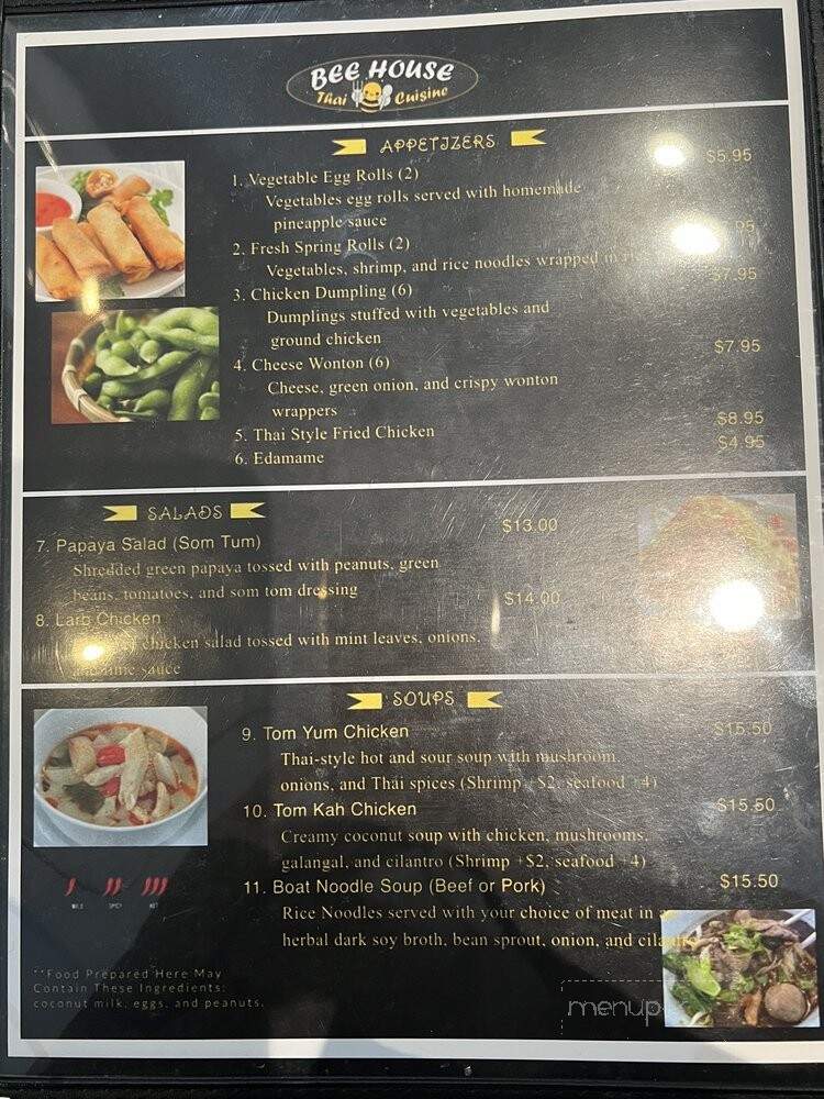 Bee House Thai Cuisine - Grover Beach, CA menu_pic
