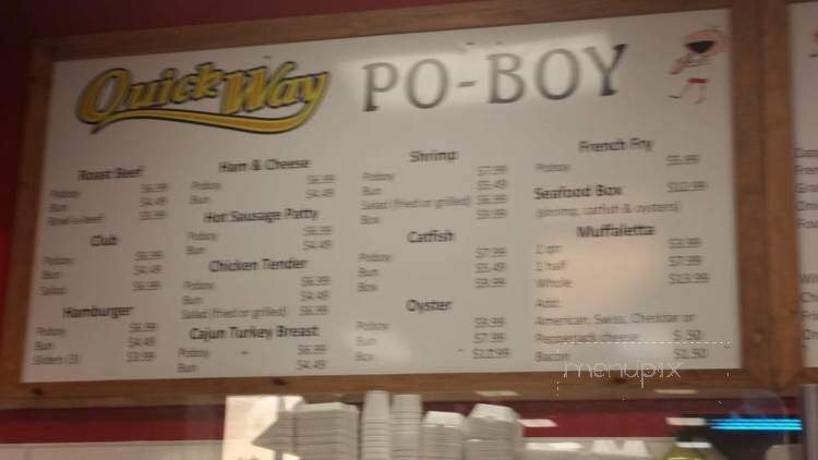 Quickway Po-Boys - Amite, LA menu_pic