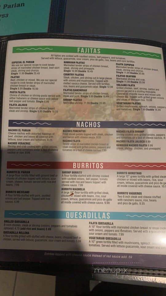El Parian - Magnolia, AR menu_pic