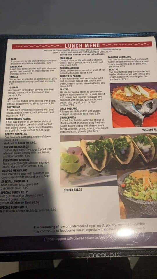 El Parian - Magnolia, AR menu_pic
