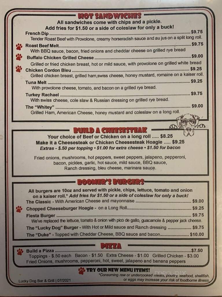 Lucky Dog Bar & Grill - Telford, PA menu_pic