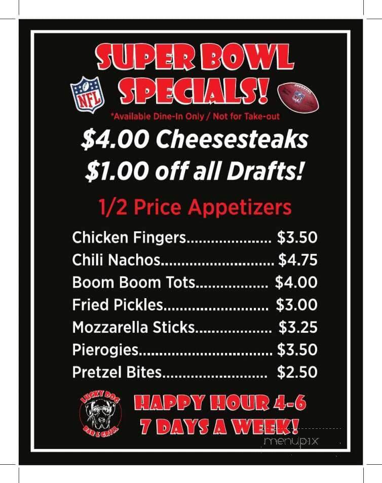 Lucky Dog Bar & Grill - Telford, PA menu_pic