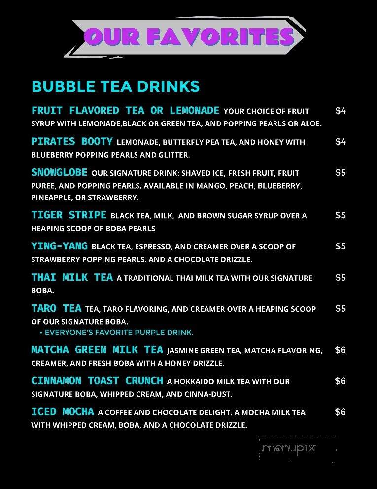 The Snowglobe - Greenville, NC menu_pic