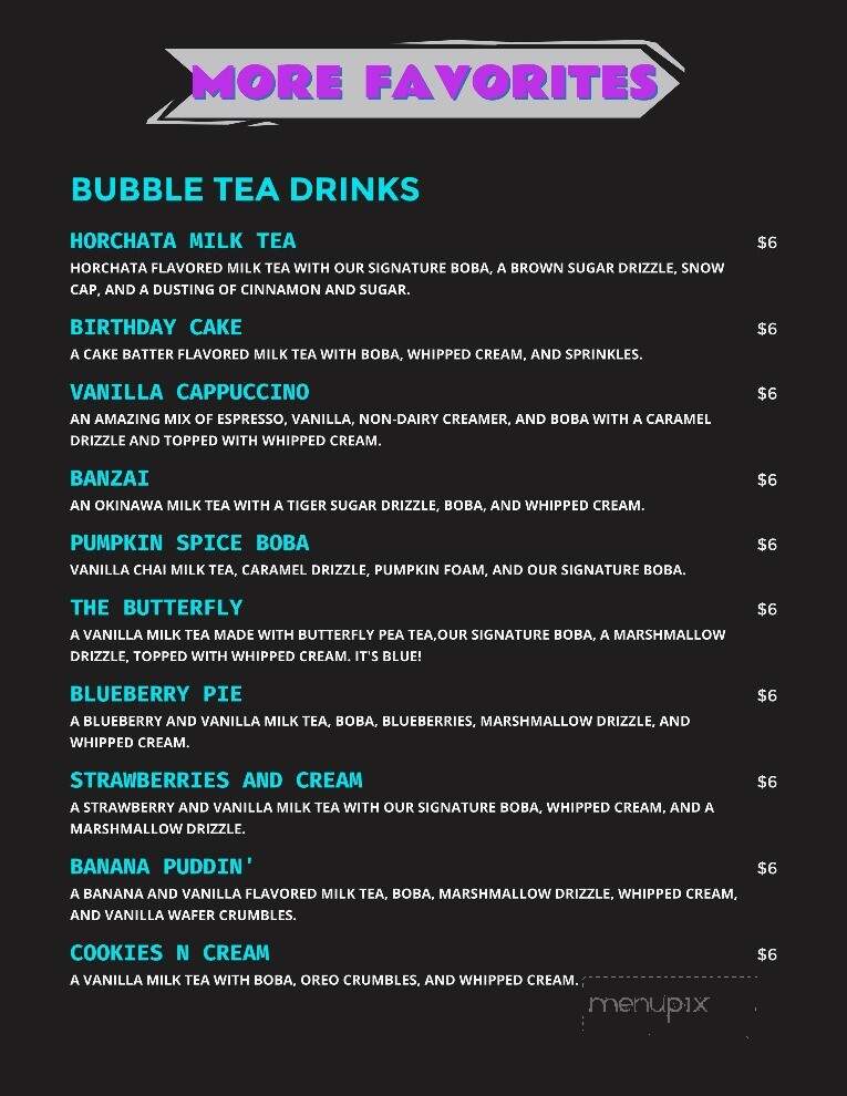 The Snowglobe - Greenville, NC menu_pic