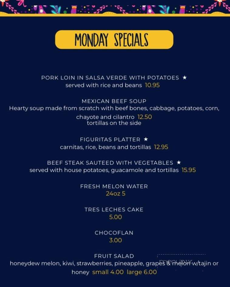Figuritas Mexican Kitchen - Bayonne, NJ menu_pic
