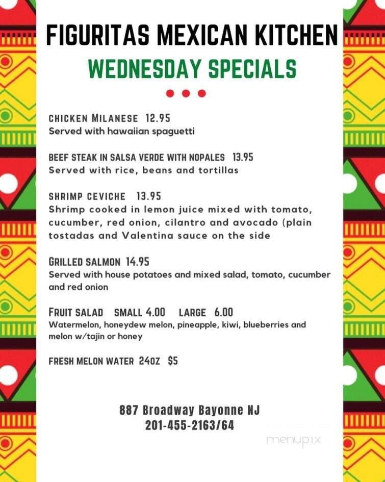Figuritas Mexican Kitchen - Bayonne, NJ menu_pic