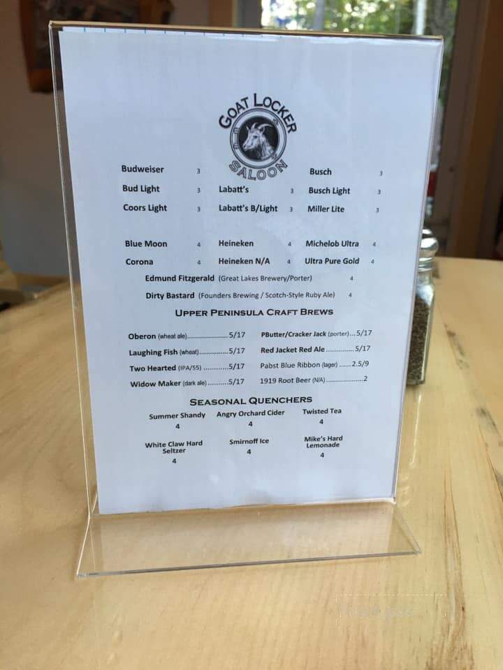 Wheelhouse Diner & Goatlocker Saloon - Paradise, MI menu_pic