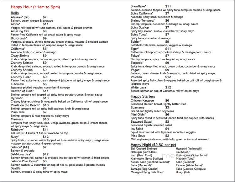 Midori Sushi and Teriyaki - Spokane, WA menu_pic
