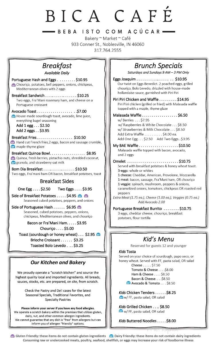 Bica Cafe - Noblesville, IN menu_pic