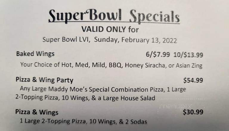 Maddy Moe's Pizza - Butler, TN menu_pic