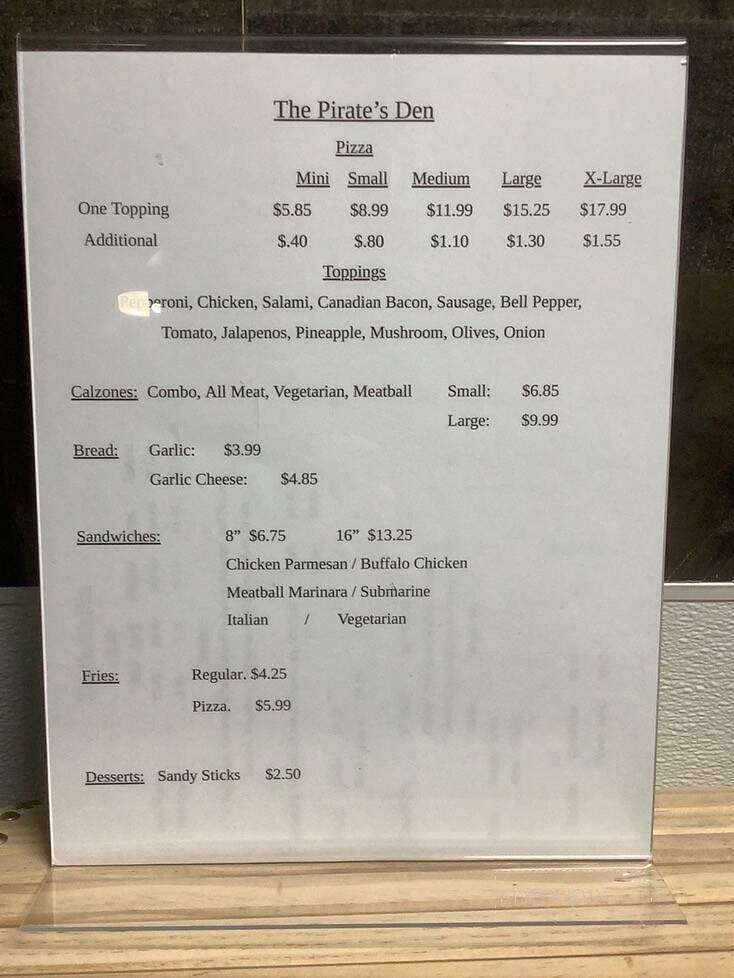 The Pirate's Den - Reedley, CA menu_pic