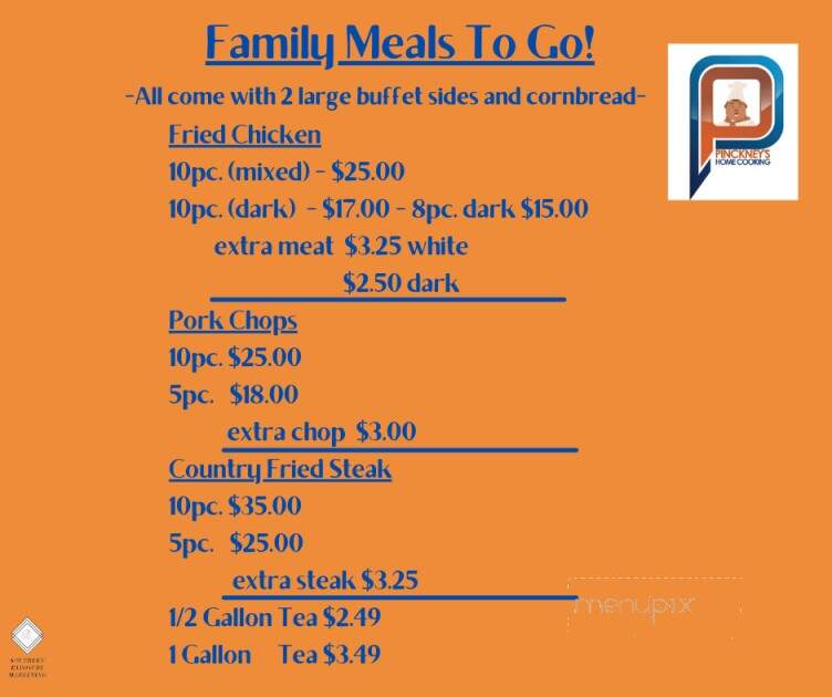 Pinckney's Home Cooking - North Augusta, SC menu_pic