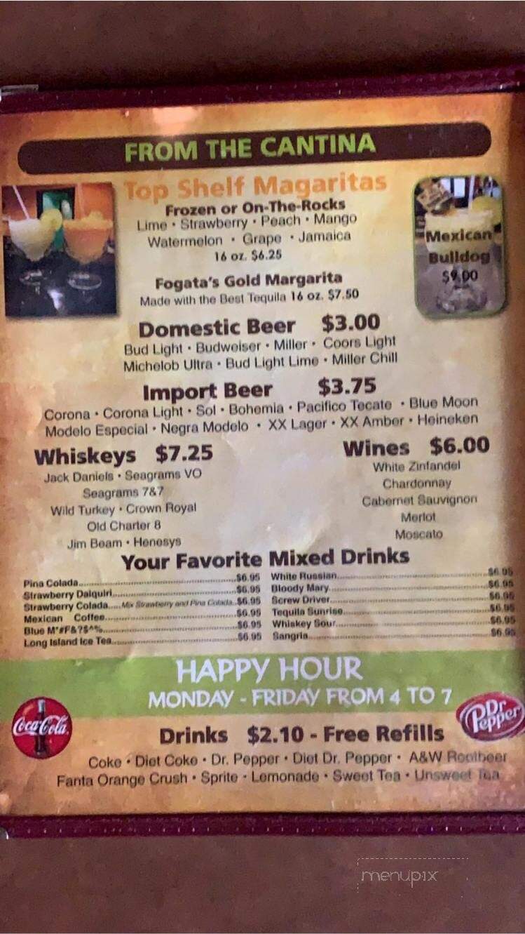 La Fogata Mexican Grill - Rayville, LA menu_pic