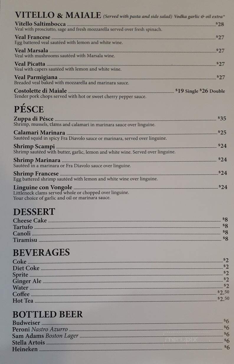 Piccolo Trattoria - Catskill, NY menu_pic