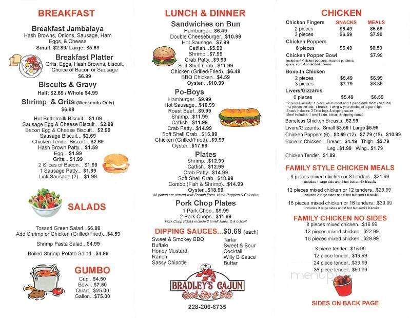 Bradley's Cajun Quick Stop & Deli - Long Beach, MS menu_pic