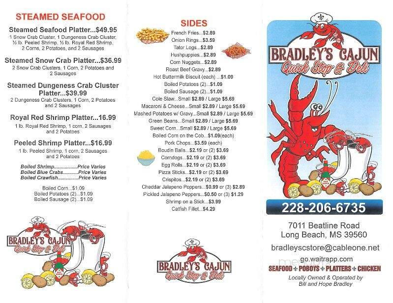 Bradley's Cajun Quick Stop & Deli - Long Beach, MS menu_pic
