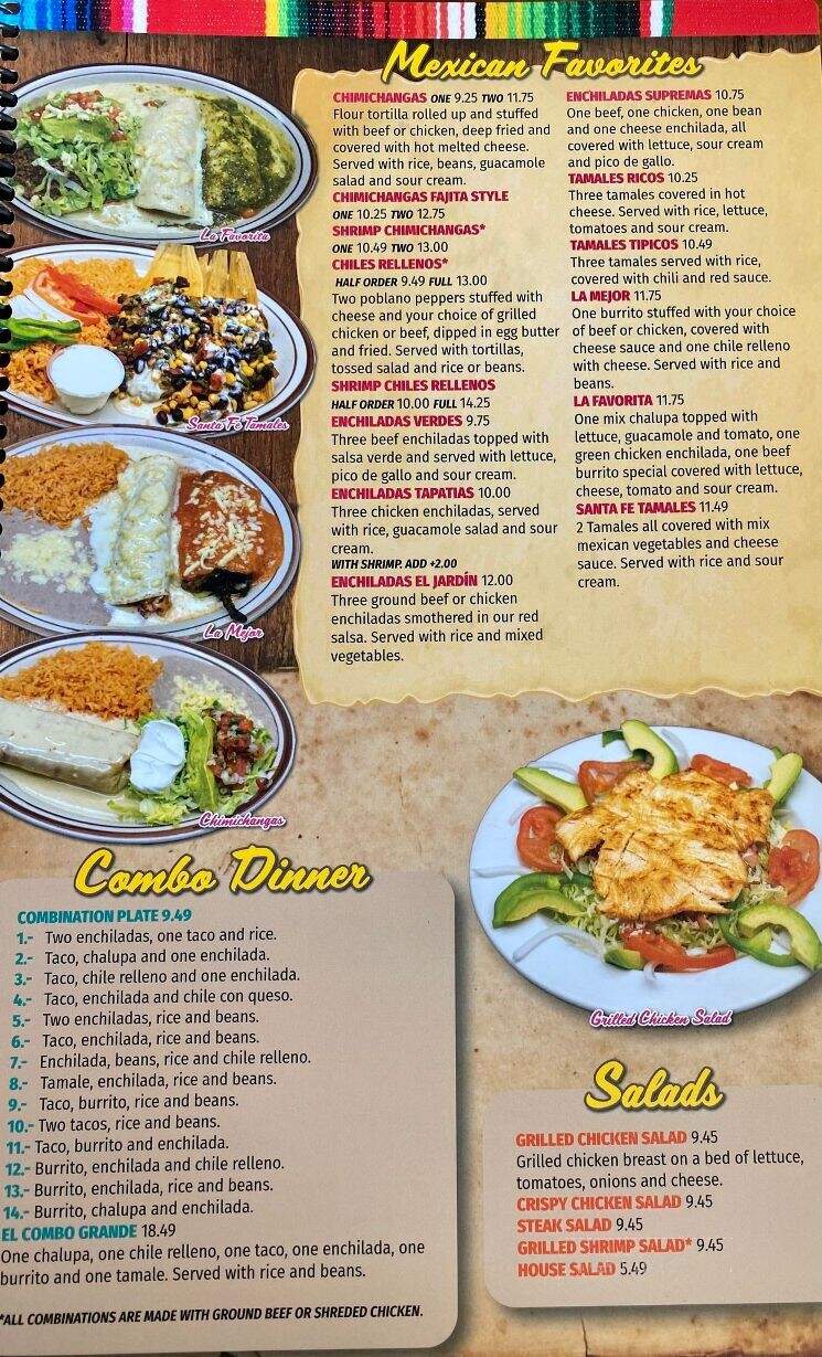 El Jardin Mexican Restaurant - Lewisburg, TN menu_pic