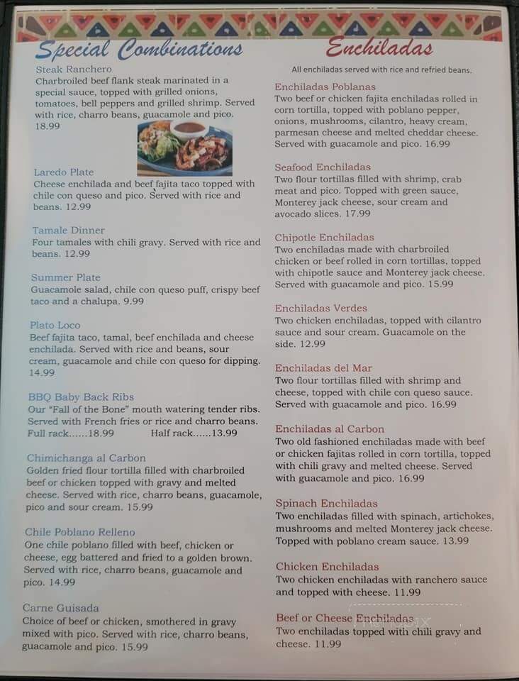 Alejandras Mexican Grill - La Grange, TX menu_pic