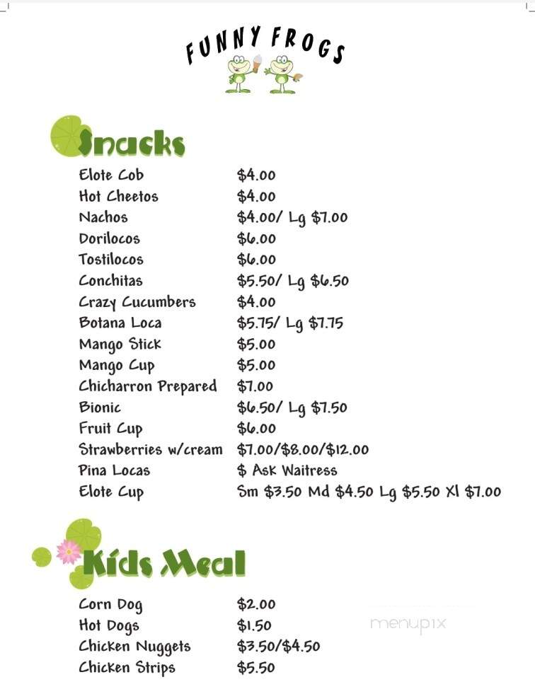 Funny Frogs - Emory, TX menu_pic