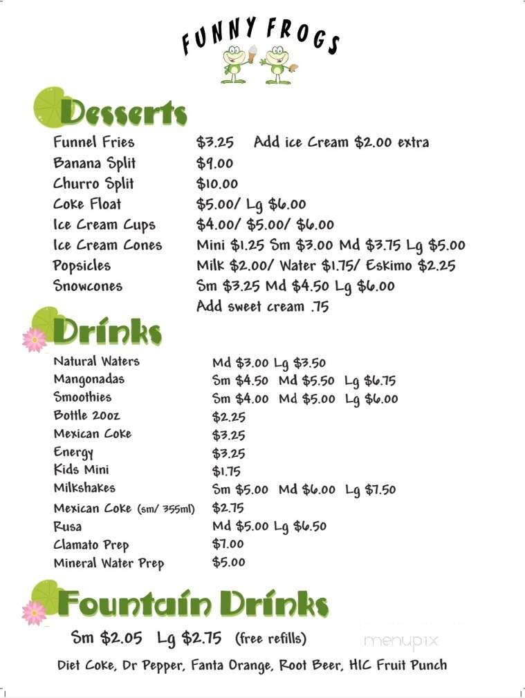Funny Frogs - Emory, TX menu_pic