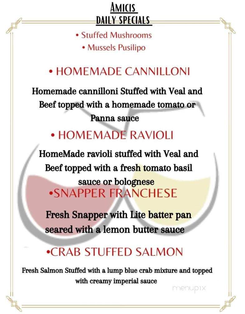 Amici's Italian Restaurant - Waynesville, NC menu_pic