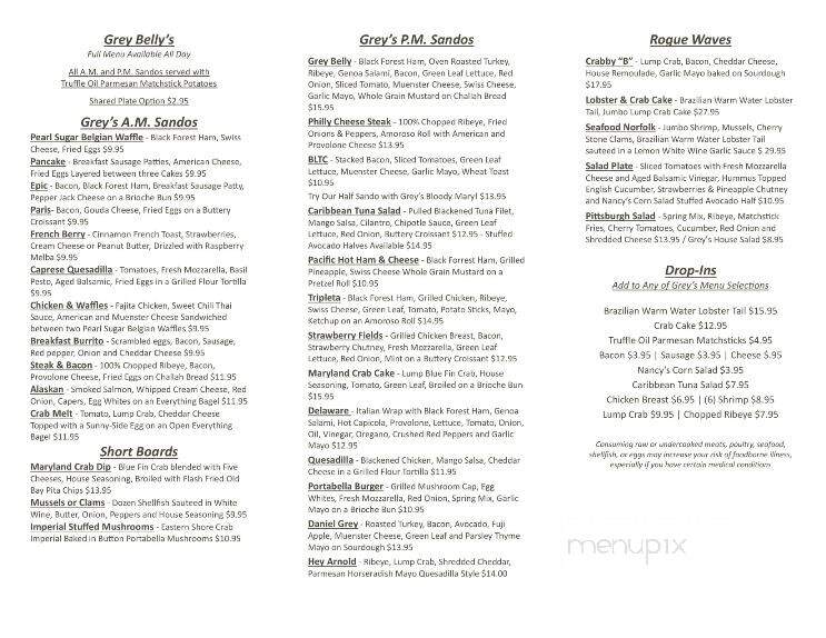 Grey Belly's - Melbourne, FL menu_pic