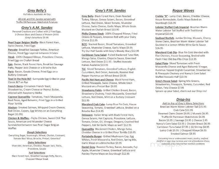 Grey Belly's - Melbourne, FL menu_pic