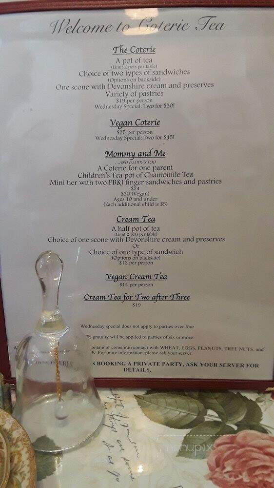Coterie Tea & Eatery - Upland, CA menu_pic