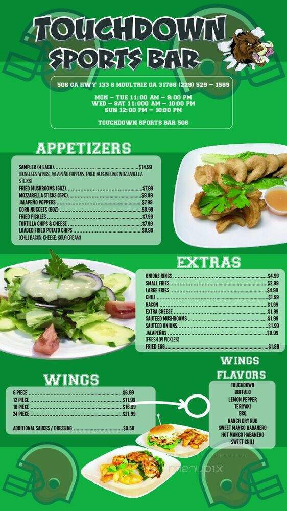 Touchdown Sports Bar & Grill - Moultrie, GA menu_pic