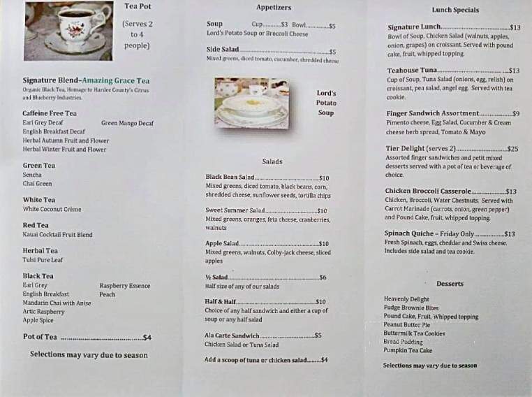 Amazing Grace Tea House - Wauchula, FL menu_pic