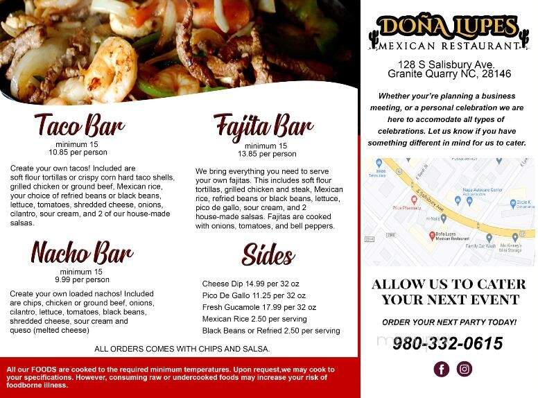 Dona Lupes Mexican Restaurant - Granite Quarry, NC menu_pic