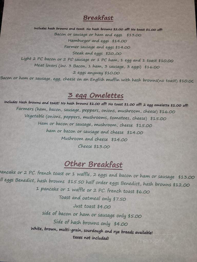 Mojo's Cafe - Williams Lake, BC menu_pic