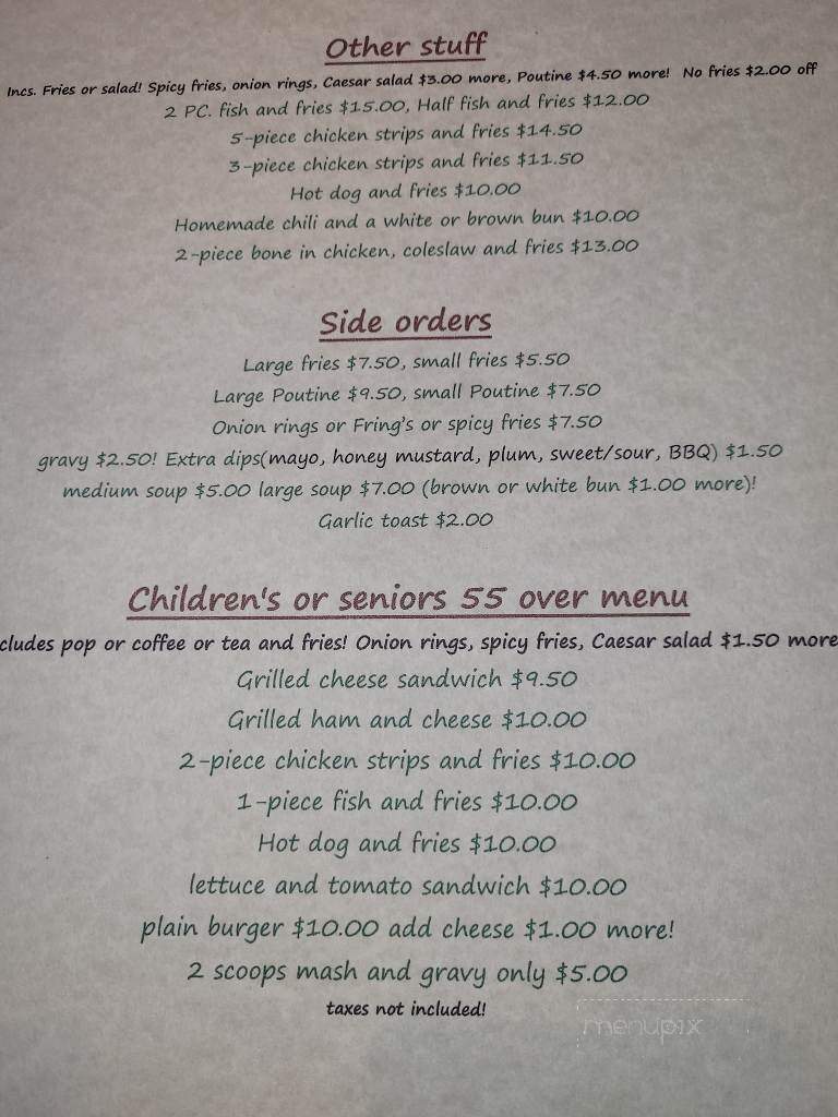 Mojo's Cafe - Williams Lake, BC menu_pic