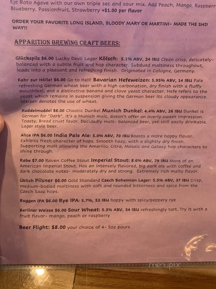 Apparition Brewing - Sugar Hill, GA menu_pic