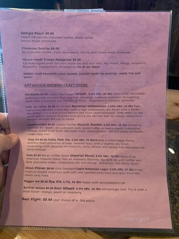 Apparition Brewing - Sugar Hill, GA menu_pic