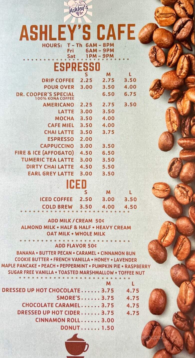 Ashley's Ice Cream - Marion, IN menu_pic