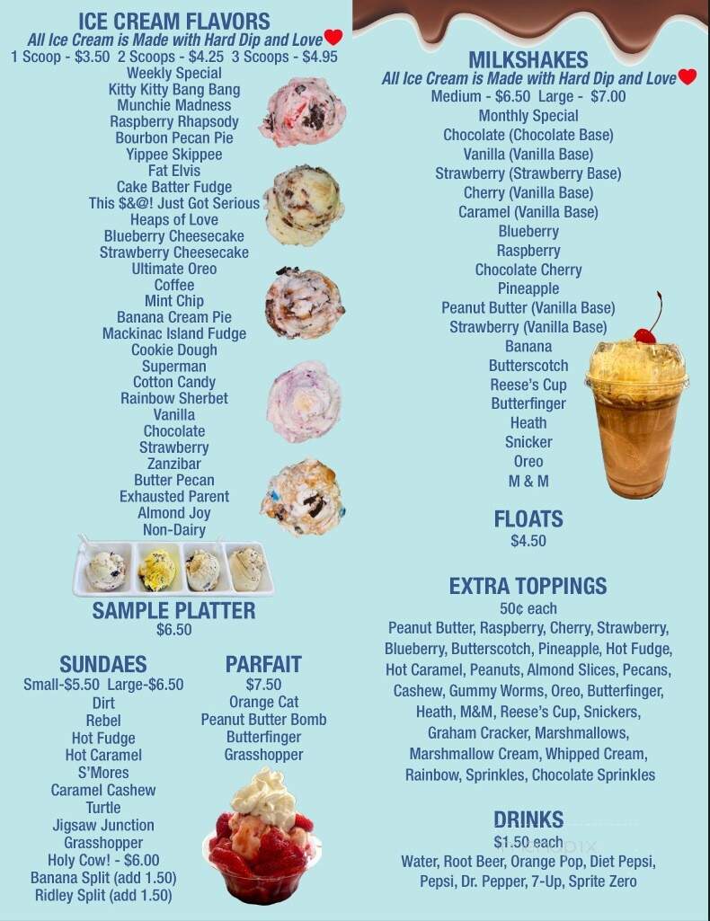 Ashley's Ice Cream - Marion, IN menu_pic