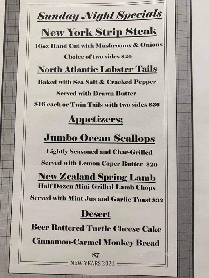 Johnnie's on 2 - St. Ignace, MI menu_pic